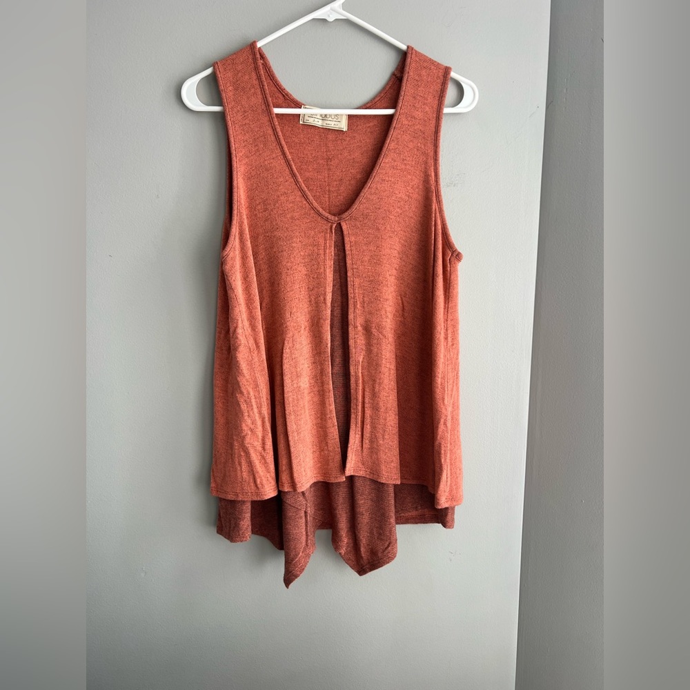 Sinuous double layer tanks peach heather color size s